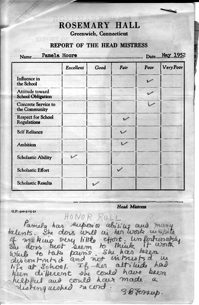 A Report card from the real Scaisbrook Hall